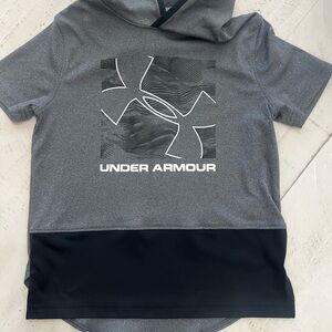 Under Armour Charcoal and Black Short Sleeve Hoodie